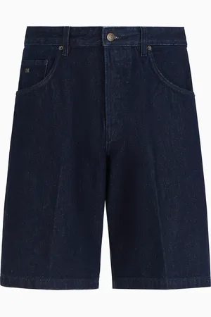 Emporio Armani Bermuda cinq poches en denim lavé