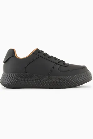 Emporio Armani Sneakers en cuir avec semelle épaisse cannelée