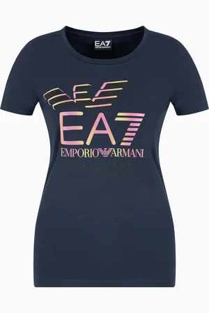 EA7 T-shirt ras-du-cou en coton stretch avec logo Logo Series