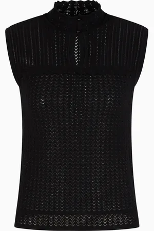 Emporio Armani Top à col montant en point dentelle ajouré