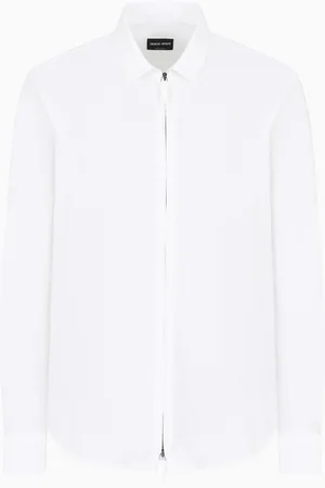 Giorgio Armani Chemisier zippé en jersey de coton