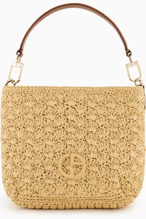 Giorgio Armani Petit sac à bandoulière en raphia, point d