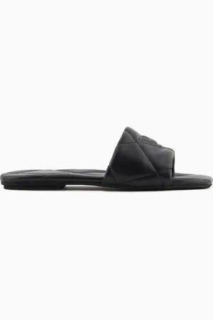 Emporio Armani Sandales effet nappa matelassé avec aigle