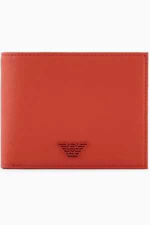 Emporio Armani Portefeuille à deux volets en saffiano régénéré ASV
