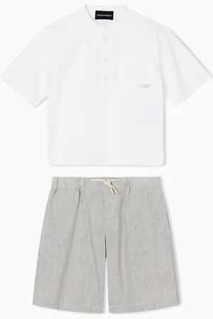 Emporio Armani Ensemble chemise et bermuda en lin mélangé