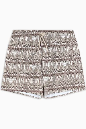 Emporio Armani Short de bain avec grand logo all over