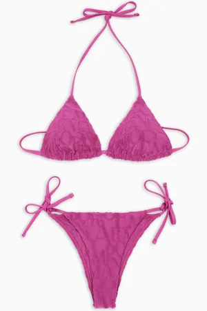 Emporio Armani Bikini avec triangle rembourré en tissu jacquard recyclé avec logo 3D audacieux all over ASV