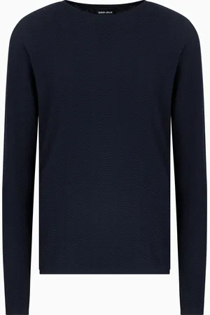 Giorgio Armani Pull ras-du-cou en laine vierge chevron