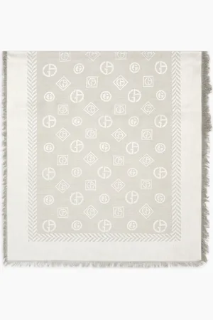 Giorgio Armani Étole en laine vierge et soie jacquard monogramme