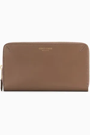 Giorgio Armani Portefeuille la Prima entièrement zippé en cuir liégé