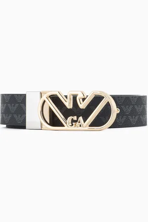 Emporio Armani Ceinture réversible bicolore avec aigle all over et boucle aigle