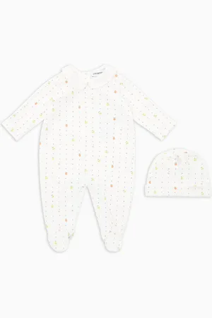 Emporio Armani Ensemble body et bonnet en jersey imprimé Color juice