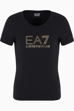EA7 T-shirt grand logo Evolution en mélange de coton et modal stretch