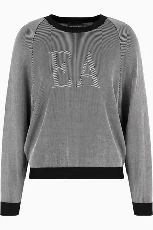 Emporio Armani Pull à côtes anglaises avec logo EA