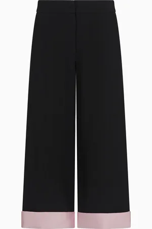 Emporio Armani Pantalon court en crêpe cady à revers