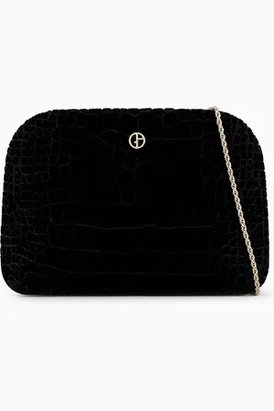 Giorgio Armani Pochette la Prima en velours matelassé effet croco