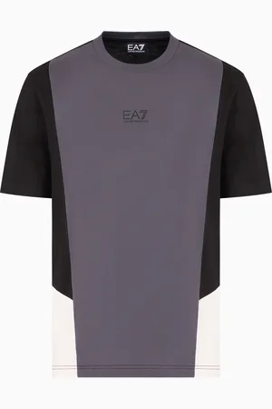 EA7 T-shirt ras-du-cou Summer Block en jersey de coton