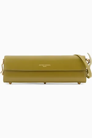 Emporio Armani Pochette bandoulière à rabat en cuir lisse