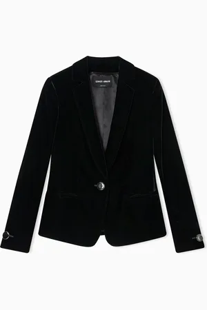 Giorgio Armani Veste à simple boutonnage en velours stretch