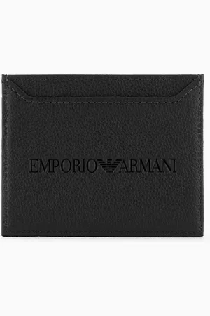 Emporio Armani Porte-cartes en cuir martelé