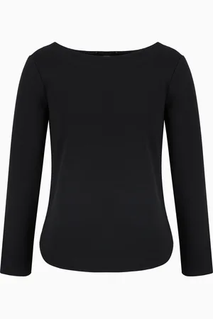 Emporio Armani Pull avec fentes latérales en jersey ottoman