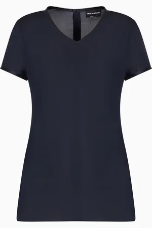Giorgio Armani Blouse en charmeuse de soie avec col en V