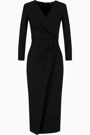 Giorgio Armani Robe mi-longue en mélange de viscose point Milano