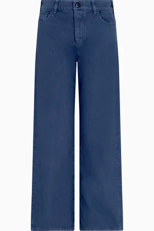 Emporio Armani Jean J33 taille mi-haute avec jambe large courte en bull teint en pièce