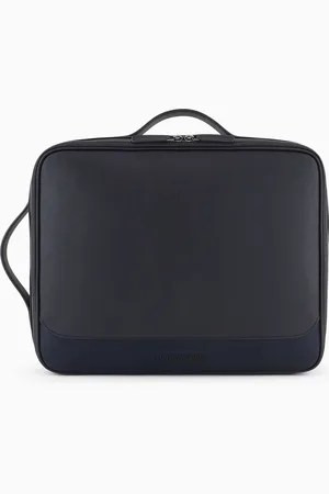 Emporio Armani Sac business avec bandoulières ASV en saffiano régénéré et nylon recyclé