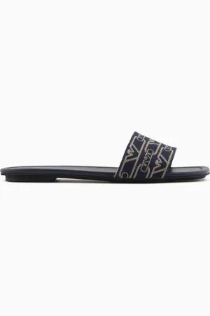 Emporio Armani Sandales en toile jacquard monogramme all over