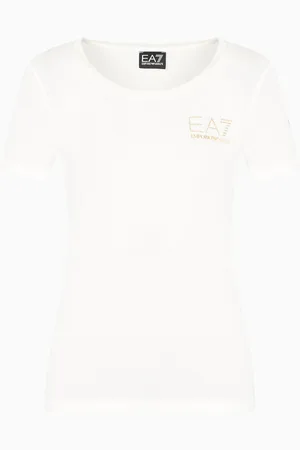 EA7 T-shirt à col rond Evolution en mélange de coton et modal stretch