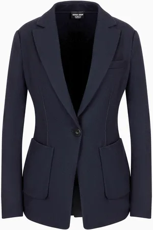 Giorgio Armani Veste à simple boutonnage en jersey de pur cachemire