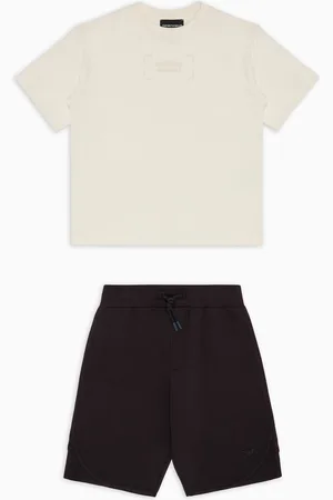 Emporio Armani Ensemble T-shirt et bermuda avec logo brodé