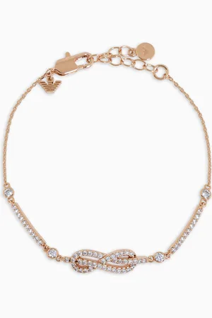 Emporio Armani Bracelet à ornements espacés en laiton doré rose