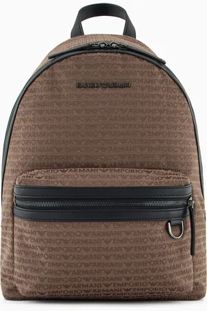 Emporio Armani Sac à dos en tissu jacquard avec inscription all over