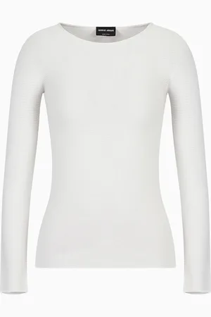 Giorgio Armani Pull à manches longues en viscose au point mousse