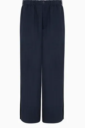 Giorgio Armani Pantalon large en lin et soie