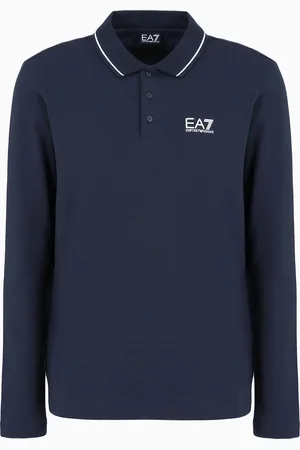 EA7 Polo à manches longues en coton stretch Core Identity