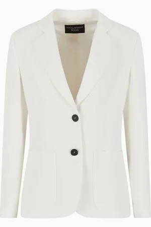 Emporio Armani Blazer à simple boutonnage en tissu triacétate Icon