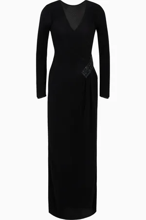 Giorgio Armani Robe longue en jersey plissé