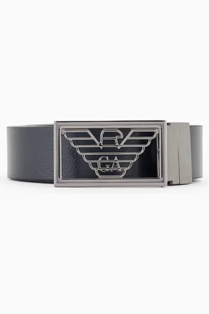 Emporio Armani Ceinture réversible en cuir bicolore avec un côté liégé