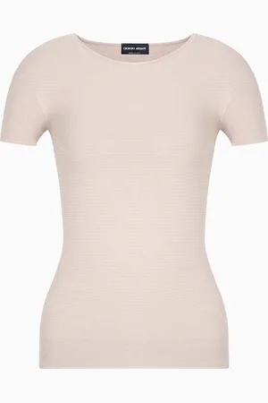Giorgio Armani Pull à manches courtes en viscose au point mousse