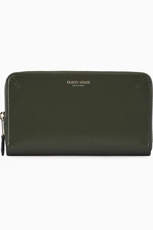 Giorgio Armani Portefeuille la Prima entièrement zippé en cuir liégé