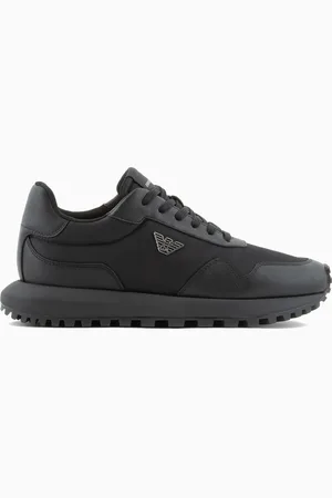 Emporio Armani Sneakers en nylon recyclé avec détails en saffiano régénéré ASV