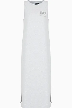 EA7 Robe longue Logo Series en coton stretch