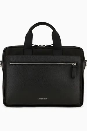 Giorgio Armani Porte-documents en cuir grainé et nylon ASV