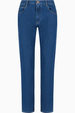 Giorgio Armani Pantalon 5 poches coupe classique en denim de coton stretch