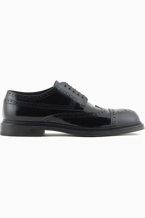 Emporio Armani Derbies en cuir brossé avec poinçonnage queue d’aronde