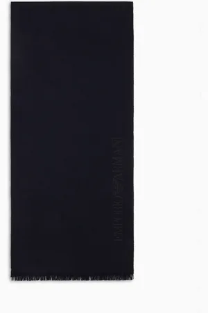 Emporio Armani Écharpe en laine avec inscription logo jacquard