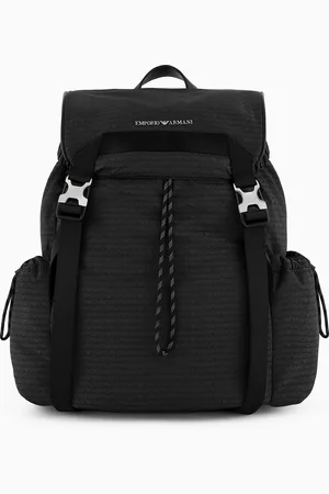 Emporio Armani Sac à dos en nylon jacquard avec inscription logo all over